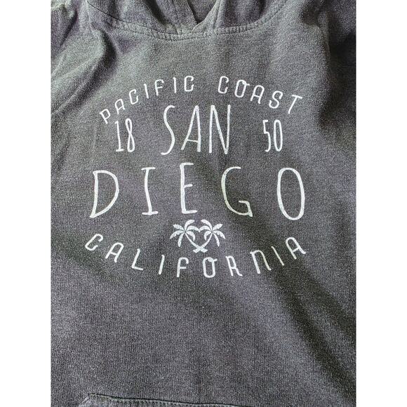 SAN DIEGO CALIFORNIA Charcoal Gray Pacific Coast Pullover Hoodie SZ M - Picture 3 of 6